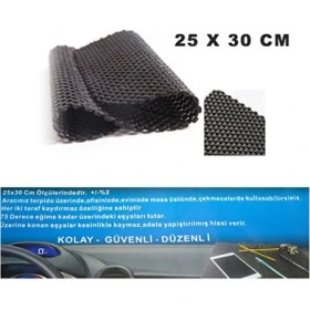 Resim 3 Adet Carub Kaydırmaz Ped Torpido Üstü 25X30CM Siyah 