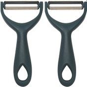 Resim 2 adet Ergonomik Saplı Paslanmaz Çelik Dilimleme Bıçakları - Mutfak Sebze ve Meyve Soyulması, Dilimleme ve Tıraş için Mükemmel - Dayanıklı, Paslanmaya Dayanıklı ve Kolay Temizlenebilir 