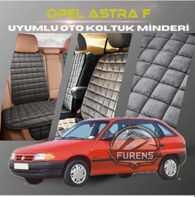 Resim Opel Astra F Antrasit Tay Tüyü Cepli & Terletmez Sırtlı Oto Koltuk Minder Seti - Koruma Kılıfı Ön & Arka Set 