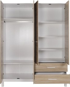 Resim London 4 Kapaklı 2 Çekmeceli Gardırop-meşe-beyaz 159x202x52 Cm Gxyxd 