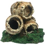 Resim Akvaryum Dekoru Üçlü Fıçı İthal 10x10 Cm 