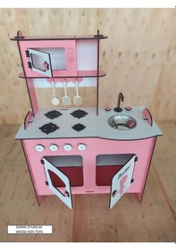 Resim Ahşap Çocuk Oyuncak Mutfak Seti 