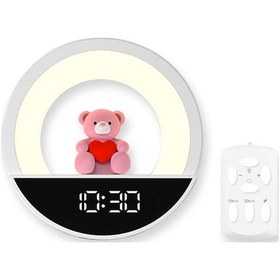 Resim Mufunye Renkli Led Gece Lambası, Saat Ve Uzaktan Kumandalı, 3 Renk Sıcaklığı, Parlaklık Ayarı, 200mah Pil Diğer 