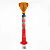 Resim İleri Trafik Solar Üçgen Flaşörlü Delinatör Seti (Sarı Flaşör) 