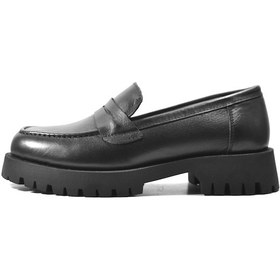 Resim Onlo Ayakkabı Lf.200 Deri Siyah Kalın Taban Loafer Kadın Ayakkabı Siyah 