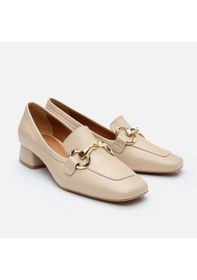Resim Hotiç Kadın Deri Bej Tokalı Kalın Topuklu Loafer 01ayh303990a310 Bej-beıge Bej 