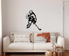 Resim Buz Hokeyi Metal Duvar Dekoru - 46x60cm / Siyah 
