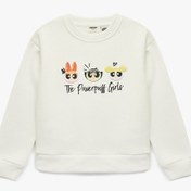 Resim Koton Powerpuff Girls Baskılı Uzun Kollu Bisiklet Yaka Lisanslı Oversize Sweatshirt Ekru 6wkg10443ak Ekru 