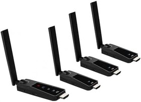 Resim Coverzone Kablosuz HDMI Verici ve Alıcı Seti TX RX 1080P 60Hz Wireless Görüntü Aktarıcı Plug & Play HDMI Transmitter Receiver Kit TV Monitör Projektör Sunum ve Toplantı Kullanımı İçin (1TX 3RX) ZR1289 