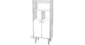 Resim Lagomood Kiler Çok Amaçlı Dolap Banyo Mutfak Beyaz Meşe 