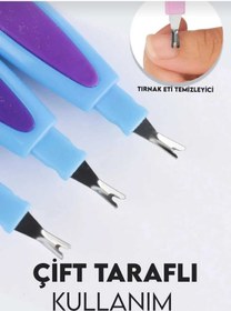 Resim Vi Caro 3lü Set 1 Adet Çok Amaçlı Makas + 2'li Kağıt Törpü + Çift Taraflı Tırnak Eti Temizleyicili Törpü 