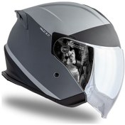 Resim Palio 2.0 Scout Mat Titanyum-siyah Güneş Vizörlü Açık Kask C3 Siyah 