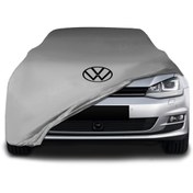 Resim ULTRASHOP Volkswagen Golf 7 (2012 - 2020) Gri Kumaş Araba Branda Logolu Kumaş Araba Brandası Penye Oto Branda 