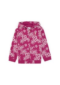 Resim U.S. Polo Assn. Kız Çocuk Pembe Kapüşonlu Fermuarlı Çiçekli Sweatshirt 50317959-VR041 