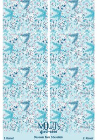 Resim Kış Dalları Desenli Süet Oturma Odası Salon Fon Perde Baskılı Ekstrafor Büzgü 2 Kanat Prd-1024 Çok Renkli 