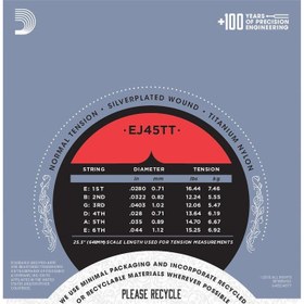 Resim D'Addario EJ45TT Pro-Arte Serisi Klasik Gitar Tel Seti (Normal Tension - Titanyum) 