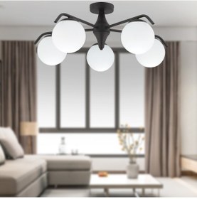 Resim Diaspor 5Li Siyah Modern Sarkıt Genç Odası Yatak Odası Retro Salon Avize 