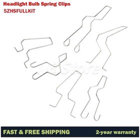 Resim Adet Metal Far Ampulü Yaylı Klipsler İçin Uygun H1 H3 H4 H7 Araba Far Ampul Tutucu Yaylı Klipsler Tokaları 