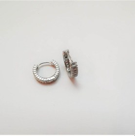 Resim Halka Baget Gümüş Küpe Rodyum S 