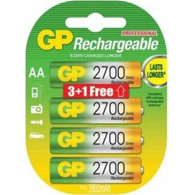 Resim GP 2700 mAh AA Şarj Edilebilir Kalem Pil 3+1 Adet 