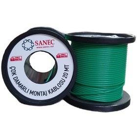 Resim SANEC Çok Damarlı Montaj Kablosu - 22 AWG - 20 Metre - Yeşil 