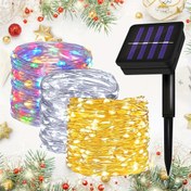 Resim Güneş Enerjili LED Işıklı Dize - Su Geçirmez, 8 mod, Beyaz/Sıcak beyaz/Çok renkli Bakır tel titrek ışık - Veranda, bahçe, Noel, düğün dekorasyonları için uygun - uzunluk 7.0 metreden 32.0 metreye kadar, parti dizesi | titrek ışık efekti 