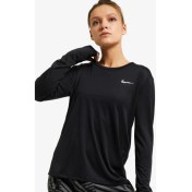 Resim Nike Dri-Fit Pacer Uzun Kollu Siyah Kadın Koşu Üstü 