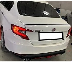 Resim Spoiler Fiat Egea İle Uyumlu Bagaj Üzeri Çıta - Spoiler Pianoblack - Parlak Siyah + Çift Taraflı Bantlı 