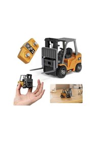 Resim 2.4ghz 1:64 Uzaktan Kumandalı Metal Gövde Full Fonksiyon Şarjlı Minik Forklift Sarı 