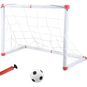 Resim Qingmipy 3+ Yaş Çocuklar İçin 60cm Plastik Futbol Kale Seti - Hızlı Montaj, Kolay Taşınabilir, Futbol Ve Hava Pompası İçerir Beyaz 