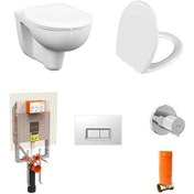 Resim Vitra Arkıtekt Asma Klozet + Vitra Yavaş Kapak + Vitra Gömme Rezervu 