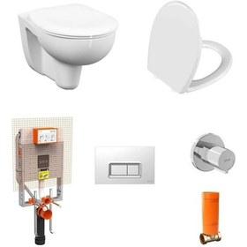 Resim Vitra Arkıtekt Asma Klozet + Vitra Yavaş Kapak + Vitra Gömme Rezervu 