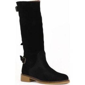 Resim Bueno Shoes Siyah Süet Kadın Düz Çizme 01WD0500 01WD0500 