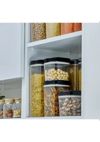 Resim Erzak Saklama Kabı 3lü Set Silikonlu Sızdırmaz Kapak 1800 Ml 1000 Ml 600 Ml Siyah 