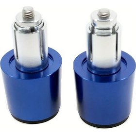 Resim Hightower 2 Adet Cnc Motosiklet Gidon Tutacakları Uç Kapakları Mavi Chopper Cafe Racer Bobber 