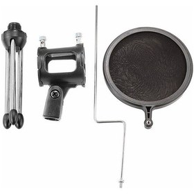 Resim Fortunelane Katlanabilir Mikrofon Tripodu - Profesyonel Mikrofon Ayağı, Şok Emici Tabanlı Stabilizasyon Aygıtı 