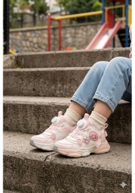 Resim Vicco 346.b26y.154 Bandi Pudra Anatomik Işıklı Kız Çocuk Ayakkabı Pudra 