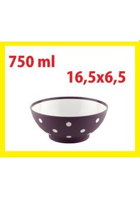 Resim Benekli Renkli Yuvarlak Çerezlik Tabak Kase 750 Ml 16.5x6.5 