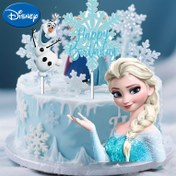 Resim 3 adet Donmuş Temalı Prenses Doğum Günü Kek Üstleri - Elsa, Anna ve Olaf Figürleri ile Kar Tanesi ve Dağ Tasarımı, Kış Harikası Kutlamaları için Mükemmel, Festif Kek Süslemeleri | Kış Harikası Teması | Detaylı Karakter Tasarımı, Donmuş Doğum Günü Partisi Süslemeleri 