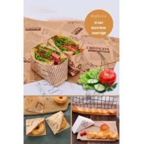 Resim ForWhat Büro Ev Ofis Sofra Keyfi İçin 50 Adet Retro Gazete Motif Ameikan Servis Kağıdı Seti 