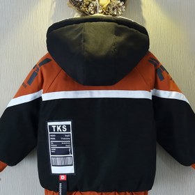 Resim Erkekler Şık Baskılı Renk Bloğu Polar Astarlı Kapüşonlu Ceket Cebiyle, Fermuarlı Uzun Kollu Ceket, Sonbahar Kış Dış Mekan Çocuk Giysileri 