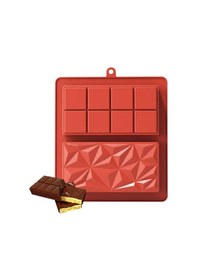 Resim Silikon Kalıp Dubai Çikolata Yıldız Ve Kare Desenli Çift Tablet Dubai Çikolatası Kalıbı Renksiz 