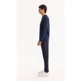 Resim AVVA Erkek Siyah Bisiklet Yaka Pamuklu Bi-Stretch Baskılı Regular Fit Sweatshirt A52Y1215 