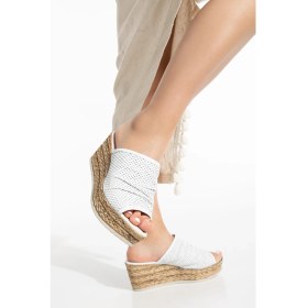 Resim Analin Shoes Kadın Deri Dolgu Topuk Terlik 2019 Terlik Beyaz 41 