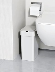 Resim Sensörlü Otomatik Slim Çöp Kovası 9 Lt+ Deterjan Hazneli Silikon Klozet Fırçası 