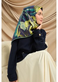 Resim Silk Home Twill İpek Eşarp 11480-81 Morcivert, Butter Yellow, Asit 