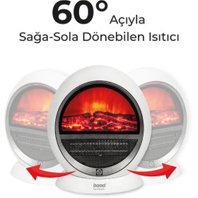 Resim Genel Markalar YH-09A Şömine Efektli Fanlı Isıtıcı | 1500 W, 60° Salınım, Dekoratif Şömine Görünümü 
