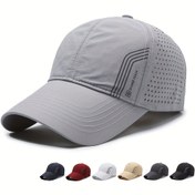 Resim Hızlı Kuruyan Mesh Beyzbol Şapkası - Açık Hava Aktiviteleri İçin Hafif, Nefes Alabilen Güneş Koruma Şapkası, Ayarlanabilir Uyum, Polyester 
