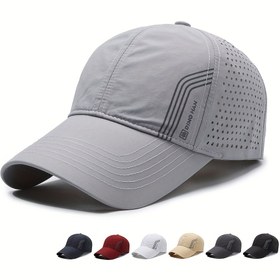 Resim Hızlı Kuruyan Mesh Beyzbol Şapkası - Açık Hava Aktiviteleri İçin Hafif, Nefes Alabilen Güneş Koruma Şapkası, Ayarlanabilir Uyum, Polyester 