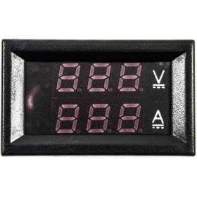 Resim 0.28 Inç 0-100V 50A Çift LED Kırmızı Voltmetre ve Mavi Ampermetre (Şönt Dirençli) 